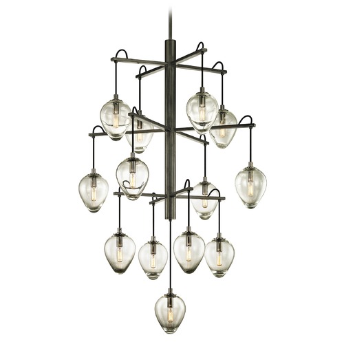 Troy Lighting Brixton Gun Metal with Smoked Chrome Pendant with by Troy Lighting F6208