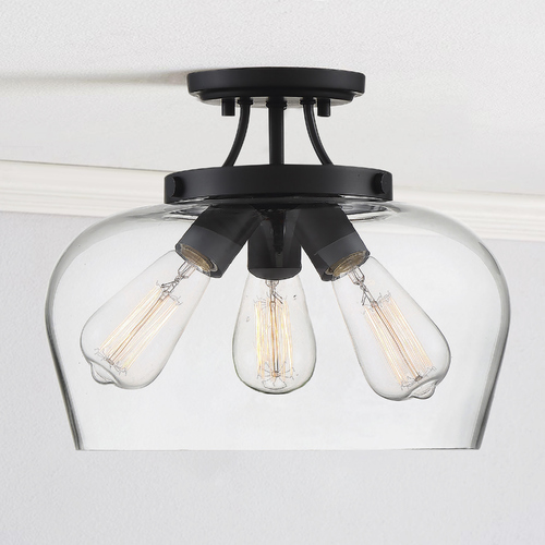 Octave 13-Inch Semi-Flush Mount in Black by Savoy House