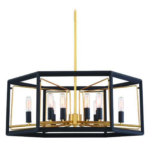 Sable Point 32-Inch Pendant in Black & Gold by Metropolitan Lighting