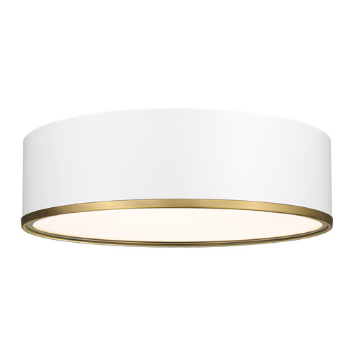Z-Lite Arlo Matte White & Rubbed Brass Flush Mount by Z-Lite 2303F4-MW-RB