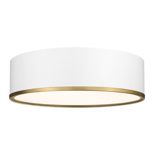 Z-Lite Arlo Matte White & Rubbed Brass Flush Mount by Z-Lite 2303F4-MW-RB