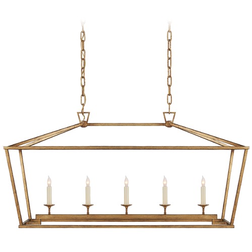 Visual Comfort Signature Collection E.F. Chapman Darlana Linear Lantern in Gilded Iron by Visual Comfort Signature CHC2156GI