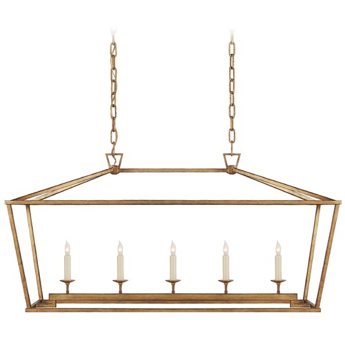 E.F. Chapman Darlana Linear Lantern in Gilded Iron by Visual Comfort Signature