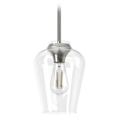 Hunter Fan Company Vidria Brushed Nickel Mini-Pendant Light with Bowl / Dome Shade