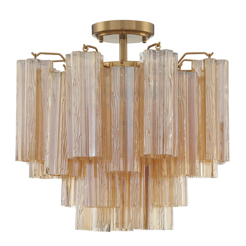 Crystorama Lighting Addis Aged Brass Semi-Flushmount Light