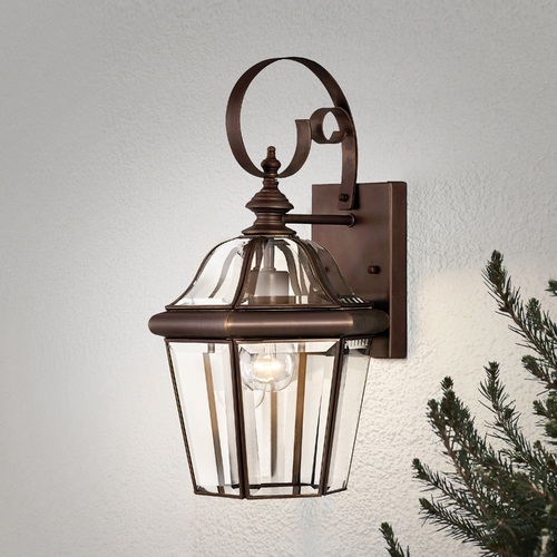 Hinkley Outdoor Wall Light with Clear Glass in Copper Bronze Finish 2450CB