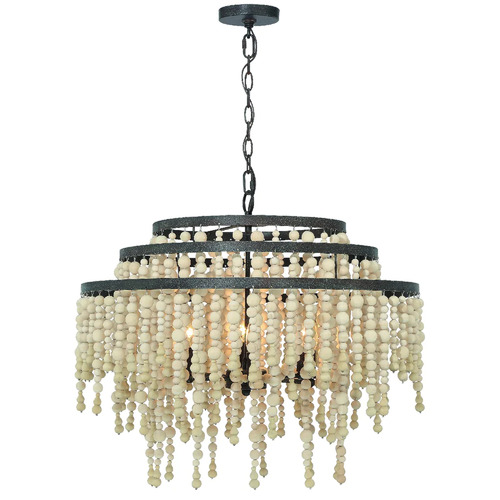 Poppy 26.5-Inch Chandelier in Forged Bronze by Crystorama Lighting