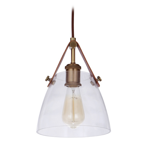 Hagen Vintage Brass Mini Pendant by Craftmade Lighting