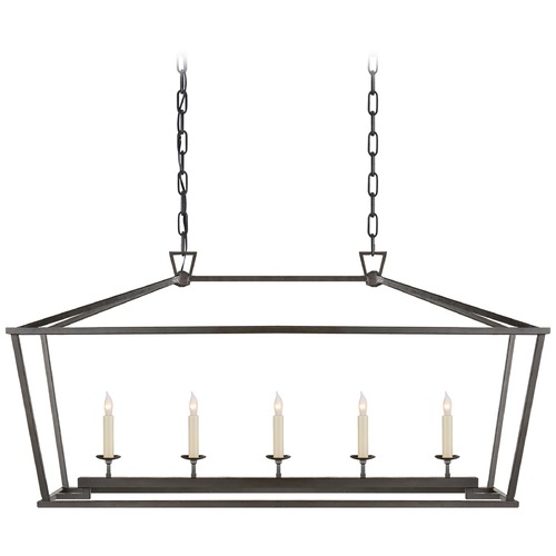 Visual Comfort Signature Collection E.F. Chapman Darlana Linear Lantern in Aged Iron by Visual Comfort Signature CHC2156AI