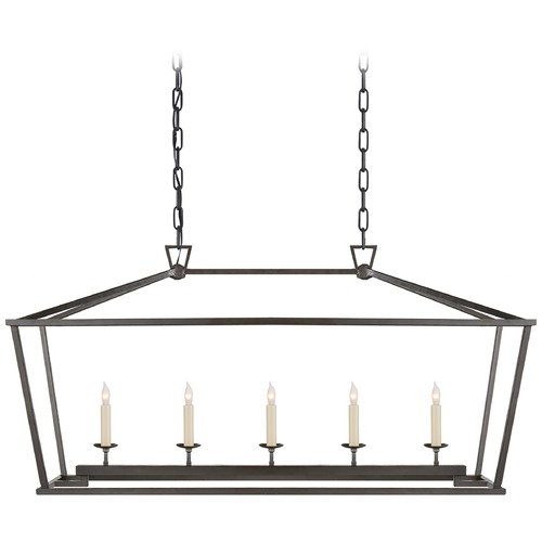 Visual Comfort Signature Collection E.F. Chapman Darlana Linear Lantern in Aged Iron by Visual Comfort Signature CHC2156AI