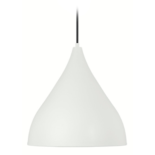 Visual Comfort Studio Collection Oden Matte White Pendant Light with Bowl / Dome Shade
