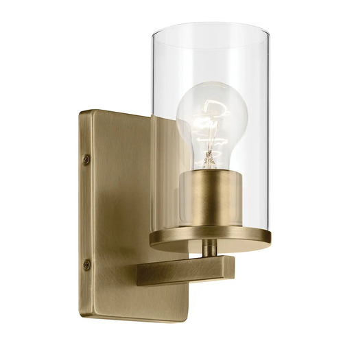 Kichler Lighting Kichler Lighting Crosby Natural Brass Sconce 45495NBRCLR