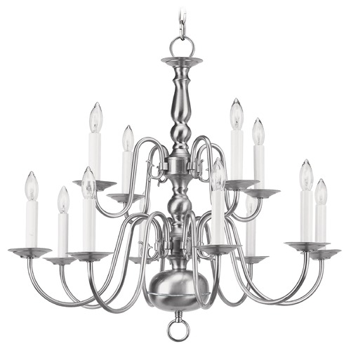 Livex Lighting Livex Lighting Williamsburg Brushed Nickel Chandelier 5012-91