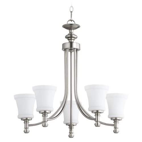 Quorum Lighting Rossington Satin Nickel Chandelier by Quorum Lighting 6122-5-65