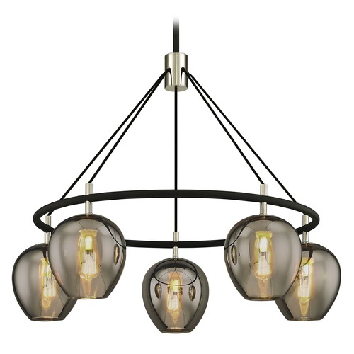 Troy Lighting Iliad Carbide Black & Polished Nickel Pendant by Troy Lighting F6215