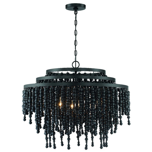 Crystorama Lighting Poppy 26.5-Inch Chandelier in Matte Black by Crystorama Lighting POP-A5076-MK