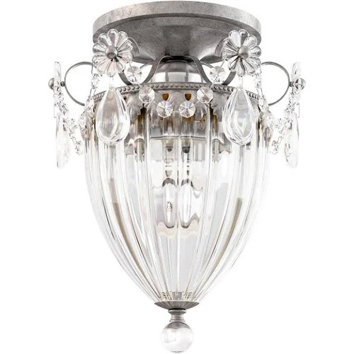 Bagatelle Antique Silver Semi-Flush Mount Light by Schonbek Lighting