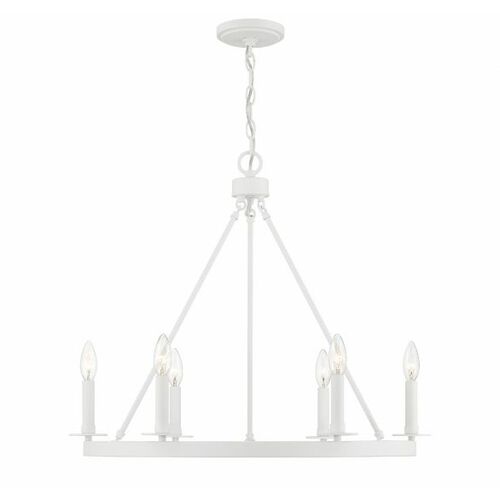 6-Light Chandelier in Bisque White by Meridian