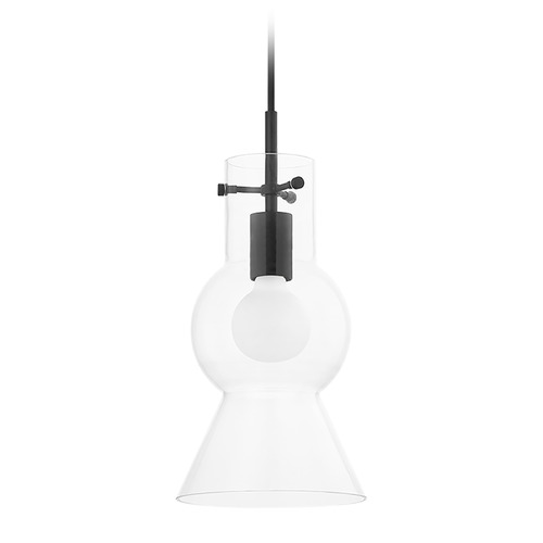 Mitzi by Hudson Valley Mitzi Taylor Small Soft Black Clear Glass Pendant H702701S-SBK
