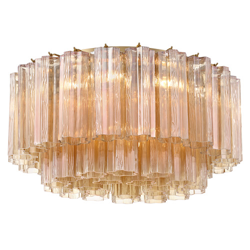 Crystorama Lighting Addis Aged Brass Flushmount Light