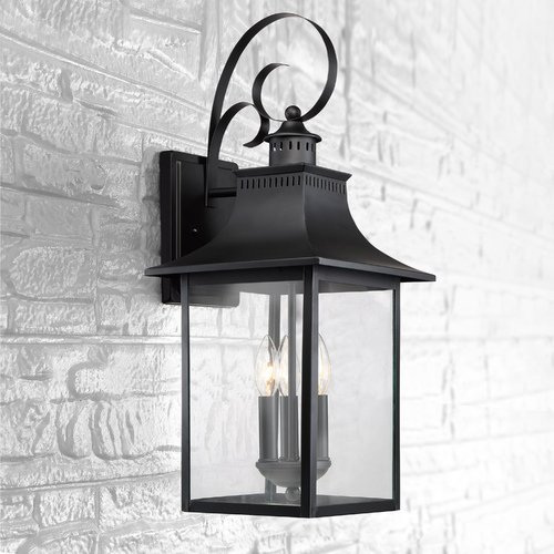 Chancellor Mystic Black Outdoor Wall Light by Quoizel Lighting