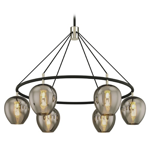 Iliad Carbide Black & Polished Nickel Pendant by Troy Lighting