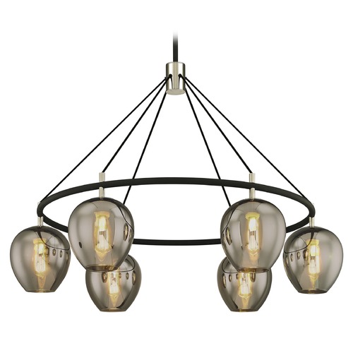 Troy Lighting Iliad Carbide Black & Polished Nickel Pendant by Troy Lighting F6216