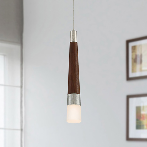 Modern Forms by WAC Lighting Padron LED Mini Pendant in Dark Walnut by Modern Forms PD-92818-DW