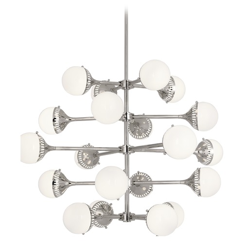 Jonathan Adler Rio Polished Nickel Chandelier by Robert Abbey