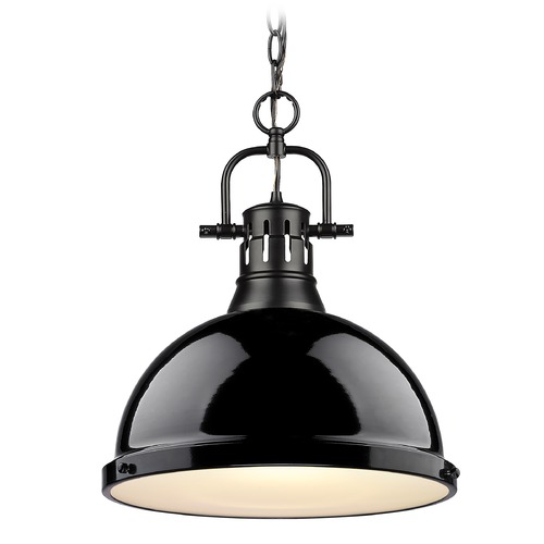 Golden Lighting Duncan Large Pendant in Black by Golden Lighting 3602-LBLK-BK