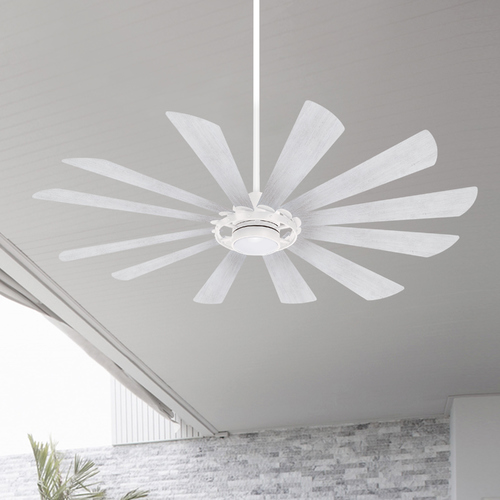 Windmolen 65-Inch LED Smart Fan in Textured White by Minka Aire