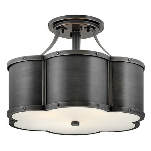 Chance Medium Semi-Flush Mount in Blackened Brass by Hinkley Lighting
