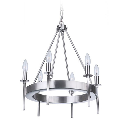Larrson Brushed Polished Nickel Chandelier by Craftmade Lighting
