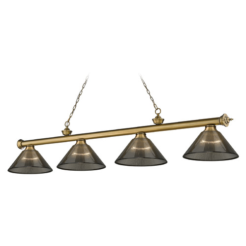 Z-Lite Cordon Rubbed Brass Billiard Light by Z-Lite 2306-4RB-ARS