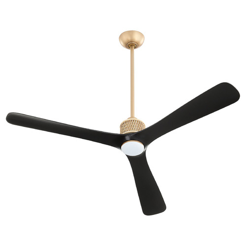 Cyan Design Shaman Aged Brass and Matte Black LED Ceiling Fan with Light