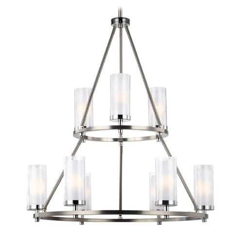 Jonah 2-Tier Chandelier in Satin Nickel  &  Chrome by Generation Lighting