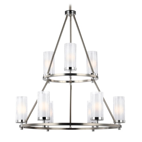 Generation Lighting Jonah 2-Tier Chandelier in Satin Nickel  &  Chrome by Generation Lighting F2987/9SN/CH