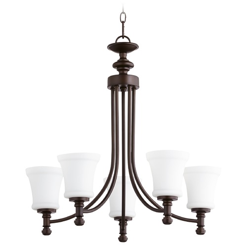 Quorum Lighting Rossington Oiled Bronze Chandelier by Quorum Lighting 6122-5-86