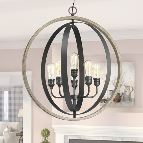 Conestee Graphite 6-Light Pendant by Progress Lighting