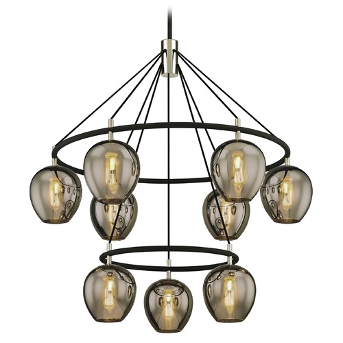 Iliad Carbide Black & Polished Nickel Pendant by Troy Lighting