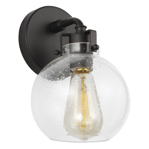 Generation Lighting Clara Wall Sconce in Oil Rubbed Bronze with Clear Seeded Glass VS24401ORB