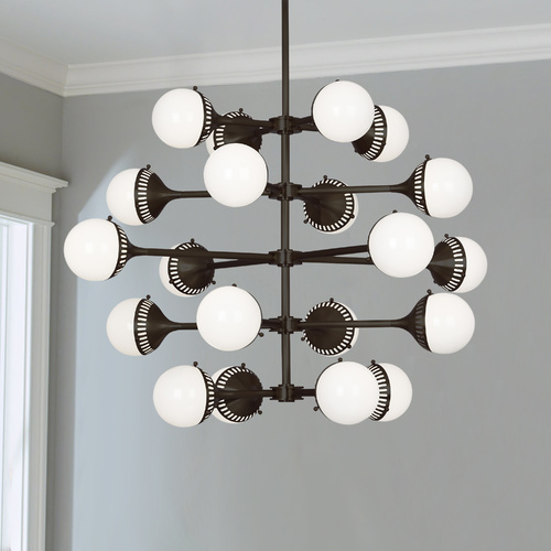 Jonathan Adler Rio Deep Patina Bronze Chandelier by Robert Abbey