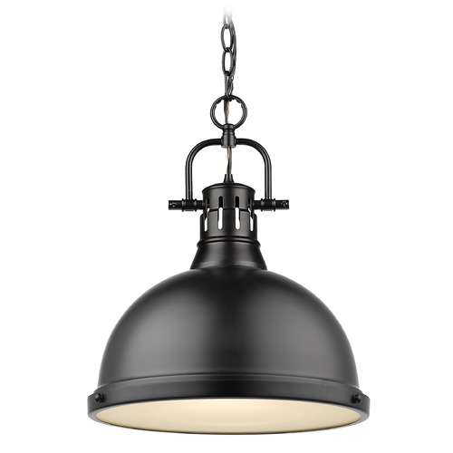 Golden Lighting Duncan Large Pendant in Matte Black by Golden Lighting 3602-LBLK-BLK