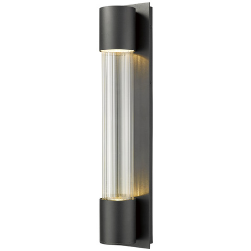 Z-Lite Striate Black LED Outdoor Wall Light by Z-Lite 575B-BK-LED