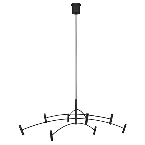 Aerial 60 LED Chandelier in Matte Black by Visual Comfort Modern