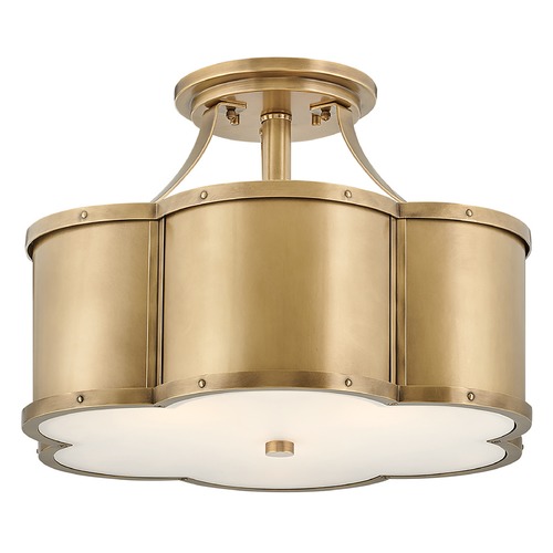 Hinkley Chance Medium Semi-Flush Mount in Heritage Brass by Hinkley Lighting 4444HB