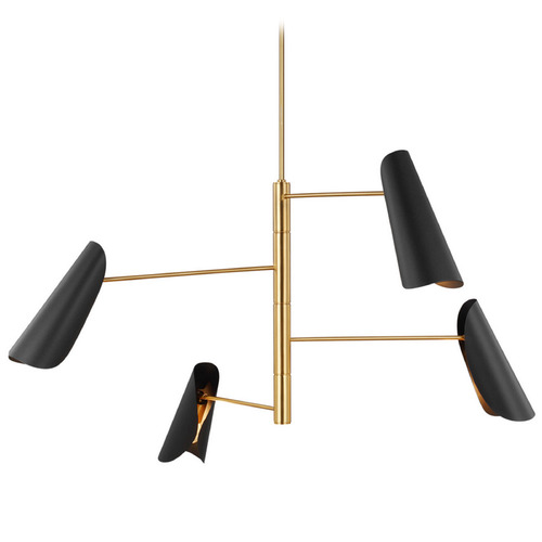 Visual Comfort Studio Collection Aerin Tresa Burnished Brass & Midnight Black Chandelier