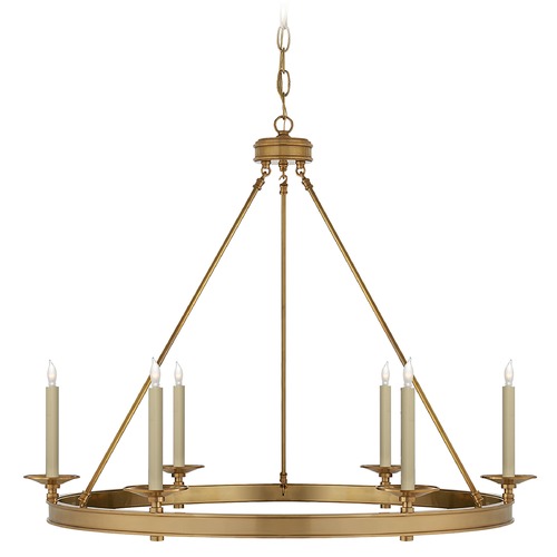 Visual Comfort Signature Collection Chapman & Myers Launceton Ring Chandelier in Brass by Visual Comfort Signature CHC1601AB