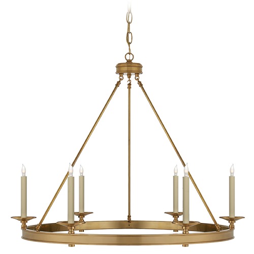 Chapman & Myers Launceton Ring Chandelier in Brass by Visual Comfort Signature