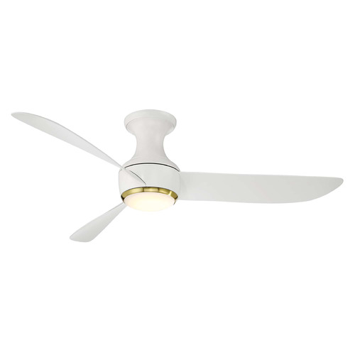 Modern Forms Corona Soft Brass & Matte White LED Ceiling Fan with Light